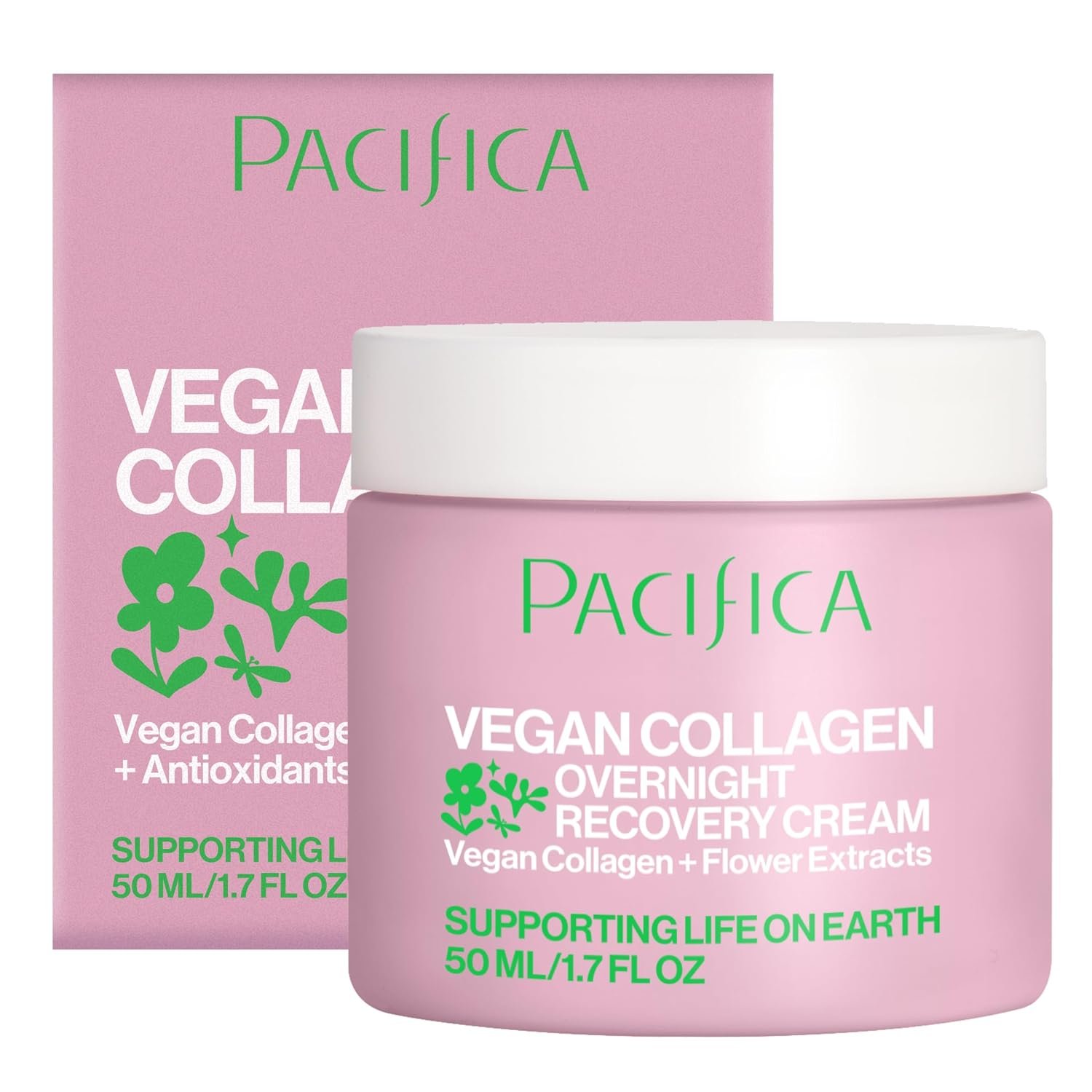 81fg8H7yjFL._SL1500_.jpg Pacifica Night Face Cream - Vegan Collagen Overnight Recovery Cream, Nighttime Face Cream for Anti-Aging & Wrinkles, Improves Dry Skin & Redness Vegan, Clean Beauty, Dermatologist Tested - Image 1