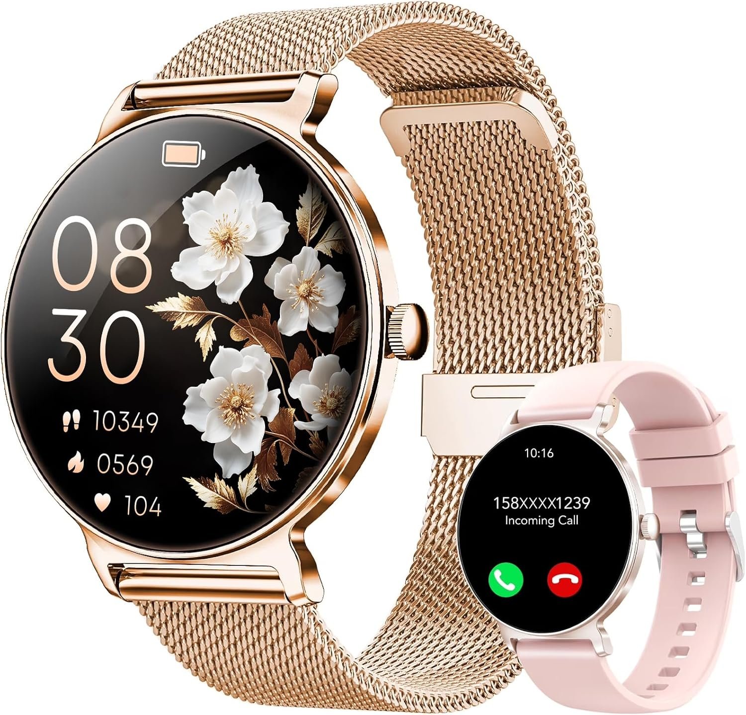 81kNj6wt7BL._AC_SL1500_.jpg Smart Watches for Women, 1.27" AMOLED Health Fitness Tracker with Bluetooth Calling (Answer/Make Calls), 120+ Sports Modes, Timer, IP68 Waterproof Watch for Android/iPhone - Image 1