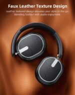 Hybrid Active Noise Cancelling Headphones,120H Playtime Wireless Headphones Bluetooth 6.0 with Power Display, 6-Mic ENC Calls, Hi-Res Audio Over Ear Headphones Foldable Headset for Travel Game Black - Image 8