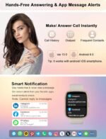Smart Watch Built-in Alexa, Answer & Make Calls, 1.83" Fitness Watch IP68 Waterproof, Heart Rate, Sleep & Stress Monitor, Step Counter Smartwatch for Women Men, Compatible with Android iOS - Image 6