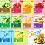 12 Pack Face Mask,Face Masks Skincare for Kids Women Men Boy,Teen Girl Gifts Trendy Stuff,Stocking Stuffers,Collagen Face Mask Spa Gifts,Boo Basket Stuffers Hydrating Face Masks for for All Skin Types