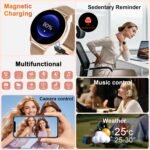 Jugeman Smart Watches for Women, Womens Watch for Daily Wear with Step Heart Rate Sleep Tracking, IP68 Waterproof Lightweight Wrist Smartwatch for Work Travel Fitness, Gifts for Women (Rose Gold) - Image 4
