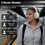Monster Harmonic N22 ANC Active Noise Cancelling Headphones, Bluetooth Headphones Over Ear with 3 EQ Modes, 110H Playtime, HiFi Stereo Audio, Bluetooth 6.0, Wireless Headphones for Work Travel, White - Image 5