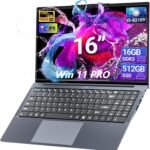 2026 Laptop, 16’’ Laptop Computer with Core i5-8210Y Processor (Up to 3.6GHz) 16GB RAM 512GB SSD, UHD Graphics, FHD 1920*1200, WiFi 5, BT 5.0, 180°Open Lap Top, Win 11 Pro, Backlit Keyboard